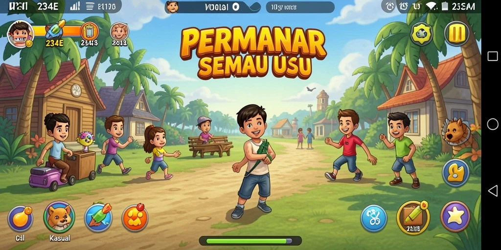 Antarmuka 234E menampilkan grafis cerah dan desain yang menarik.