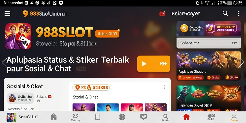 Tampilan antarmuka stiker yang menarik dan bervariasi di 988SLOT.