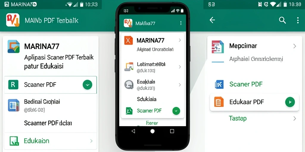 Tampilan antarmuka aplikasi MARINA77 untuk pemindaian PDF yang intuitif.