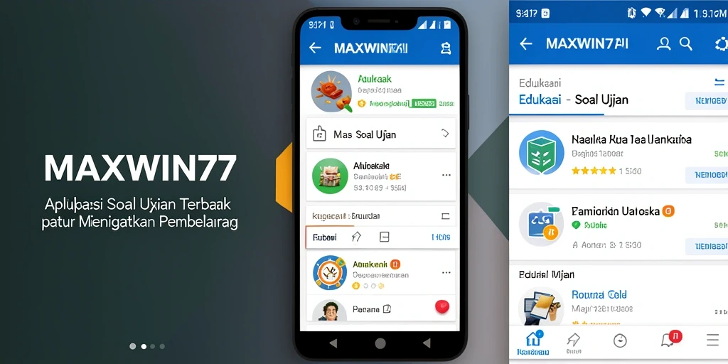 Tampilan antarmuka canggih aplikasi MAXWIN77 untuk soal ujian.