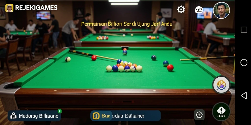Antarmuka menarik dengan fungsi permainan billiard yang intuitif.